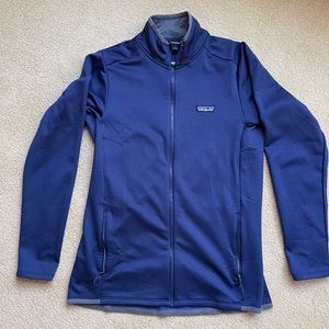 Patagonia women’s fleece lined zip up - size Large- blue